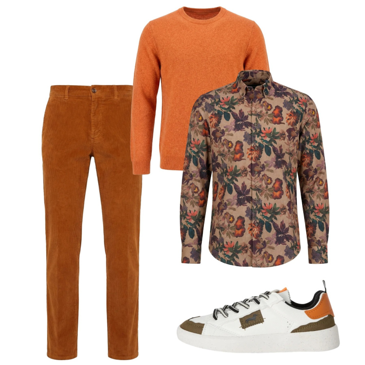 Outfit uomo - Febbraio. Stile Casual per Tutti i giorni. Abbinamento con sneakers, pantaloni chino, pullovers, camicie.