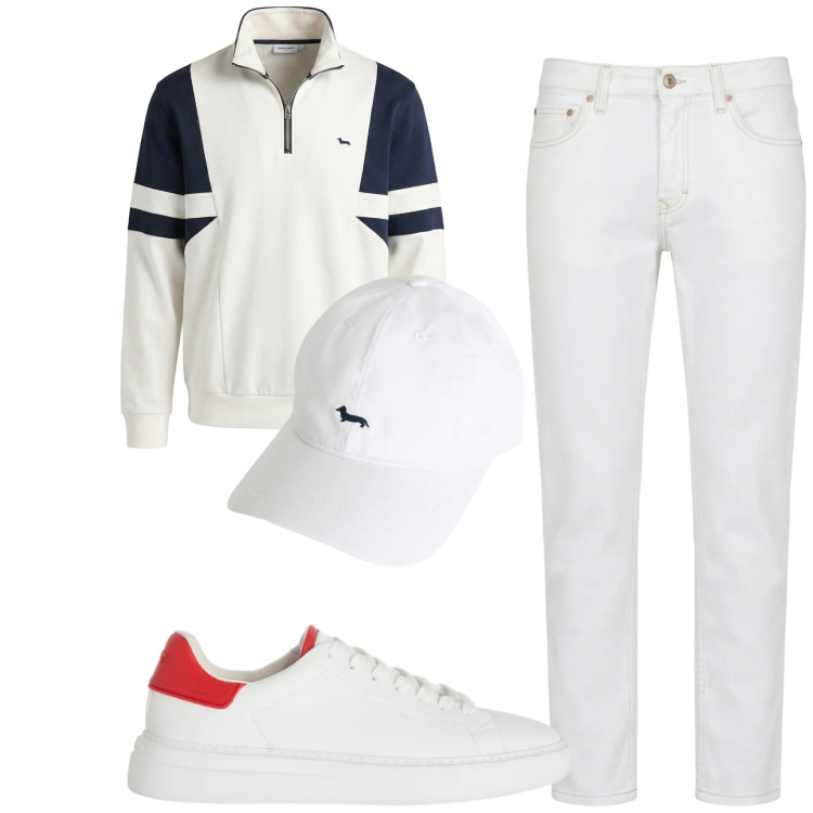 Outfit uomo - Total look #2349377. Stile Trendy per Tutti i giorni. Abbinamento con felpe, cappelli, jeans, sneakers.