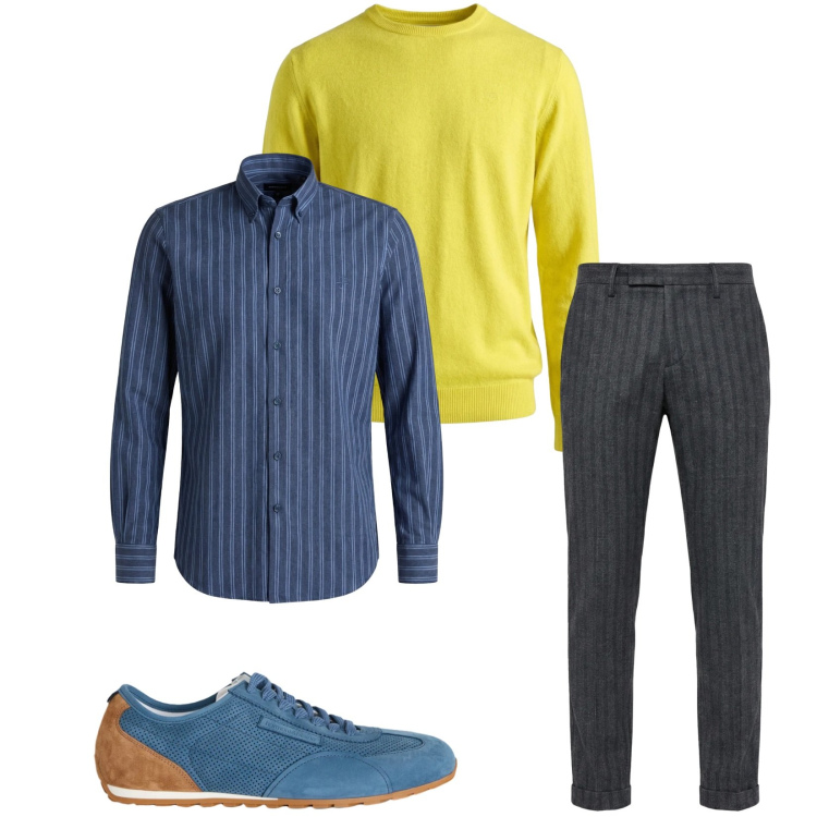 Outfit uomo - Total look #2349400. Stile Trendy per Tutti i giorni. Abbinamento con sneakers, maglieria, pantaloni, camicie.