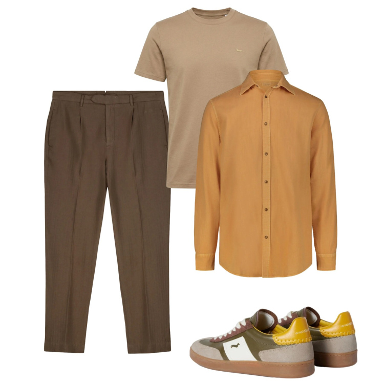 Outfit uomo - Febbraio. Stile Casual per Tutti i giorni. Abbinamento con sneakers, t-shirt, pantaloni, camicie.