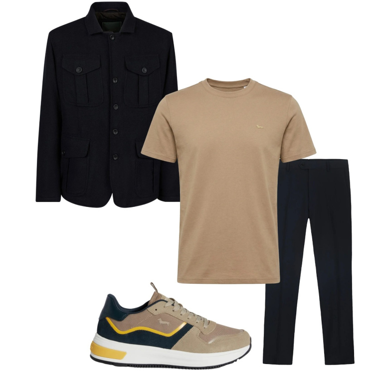 Outfit uomo - Total look #2349429. Stile Trendy per Serata speciale. Abbinamento con sneakers, t-shirt, giacche, pantaloni.