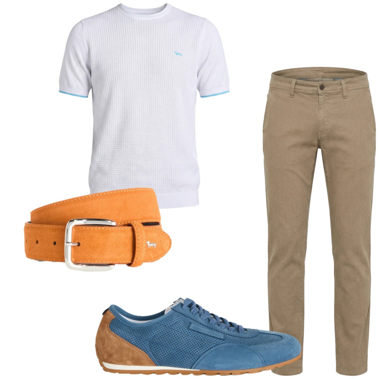 Outfit uomo - Total look #2349456. Stile Trendy per Tutti i giorni. Abbinamento con sneakers, pantaloni, cinture, t-shirt.