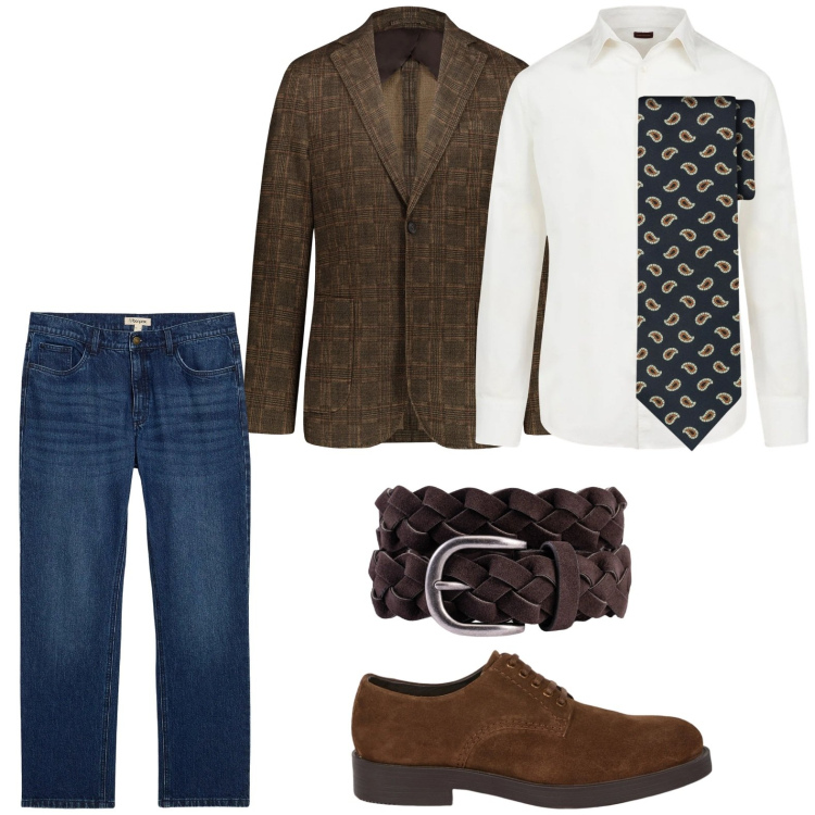 Outfit uomo - Il blazer leggero. Stile Trendy per Tutti i giorni. Abbinamento con jeans dritti, giacche, camicie, scarpe stringate, cravatte, cinture.