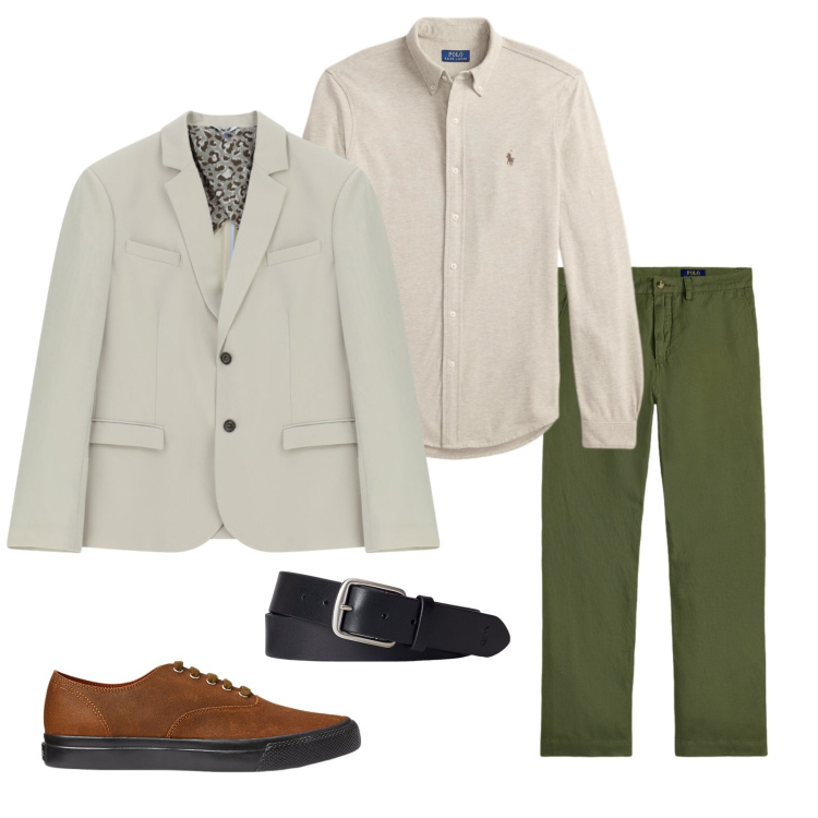Outfit uomo - Un\'Eleganza Versatile. Stile Urban per Tutti i giorni. Abbinamento con giacche, sneakers, cinture, pantaloni, camicie.