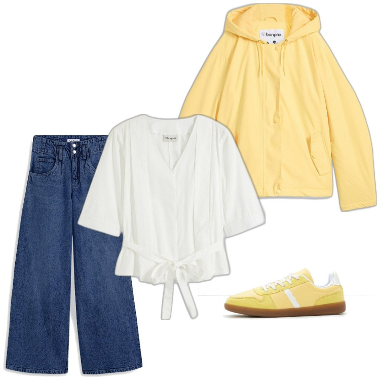 Outfit femme - Le printemps arrive. Style Tendance pour Tous les jours. Assortir avec jeans, chemisiers, sneakers, blazers.