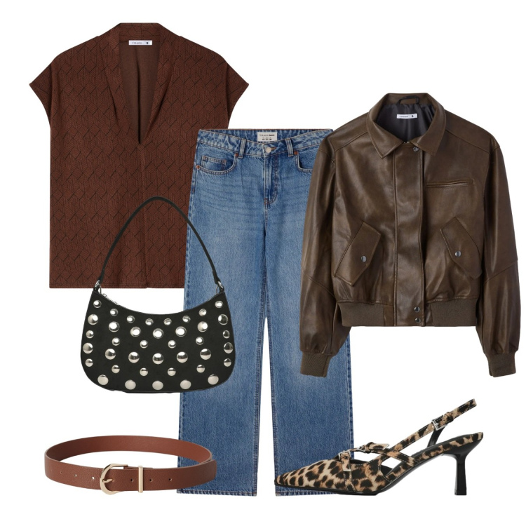 Outfit donna - Terranova - Spring Starts Here. Stile Casual chic per Tutti i giorni. Abbinamento con giacche, jeans, bluse, décolleté, cinture, borse a tracolla.