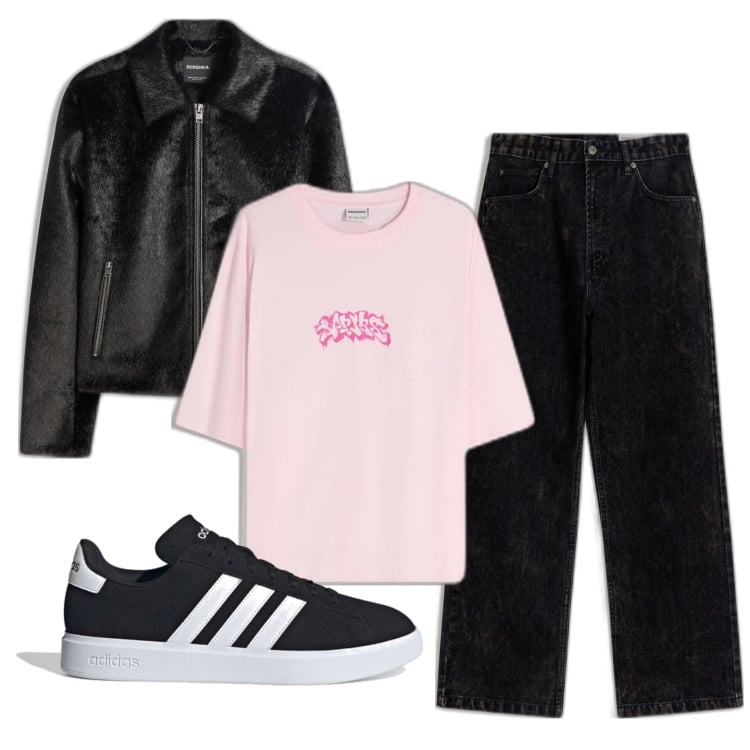 Outfit hombre - Casual #6298. Estilo Casual para Todos los días. Combinación con vaqueros, sneakers, camiseta, chaquetas.