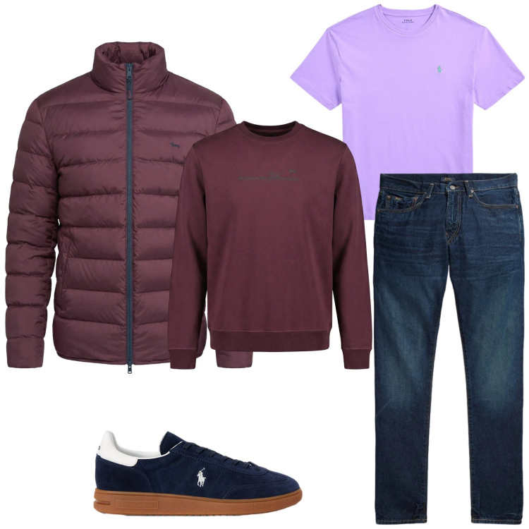 Outfit uomo - Total look #2349865. Stile Trendy per Tutti i giorni. Abbinamento con felpe, bomber, t-shirt, sneakers, jeans.