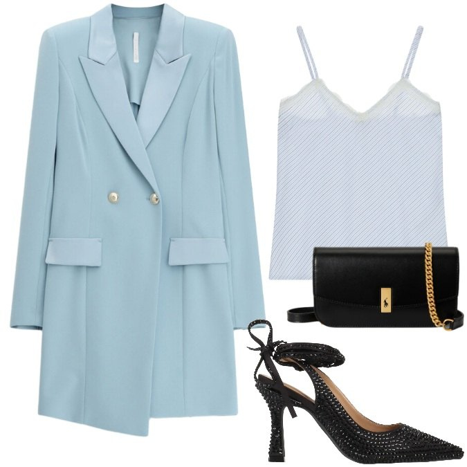 Outfit donna - Lunga giacca elegante. Stile Chic per Cerimonia. Abbinamento con décolleté, vestiti corti, top, clutch.