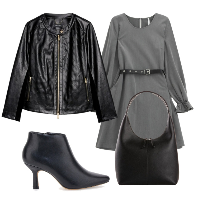 Outfit donna - Total look #2349987. Stile Basic per Ufficio. Abbinamento con shopping bag, vestiti corti, giacche, stivaletti.