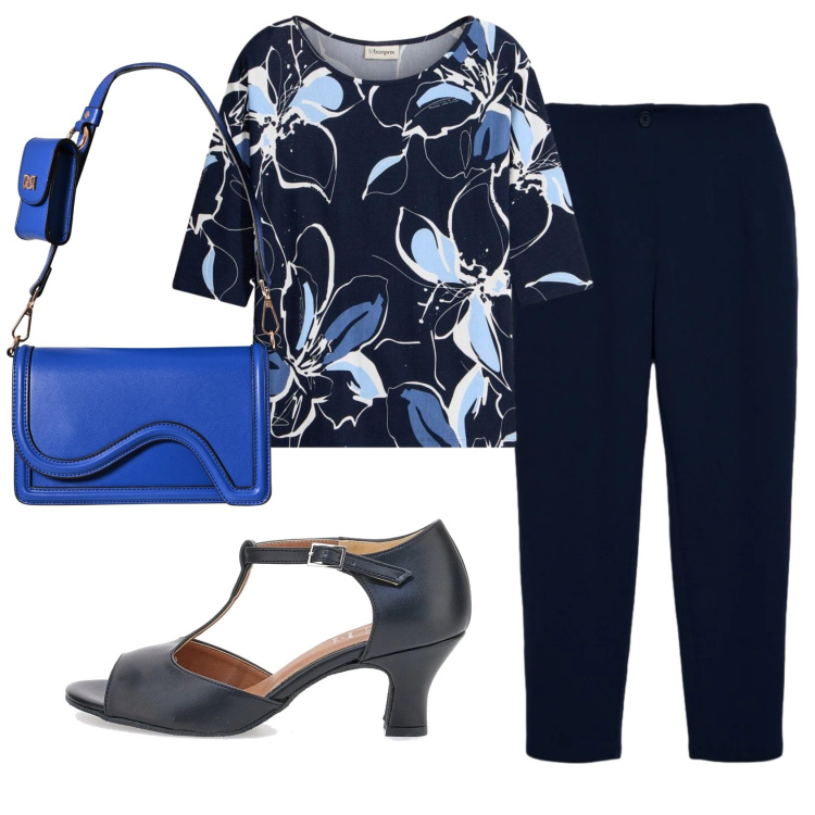 Outfit donna - Total look #2350103. Stile Basic per Ufficio. Abbinamento con bluse, pantaloni chino, pochette, décolleté.