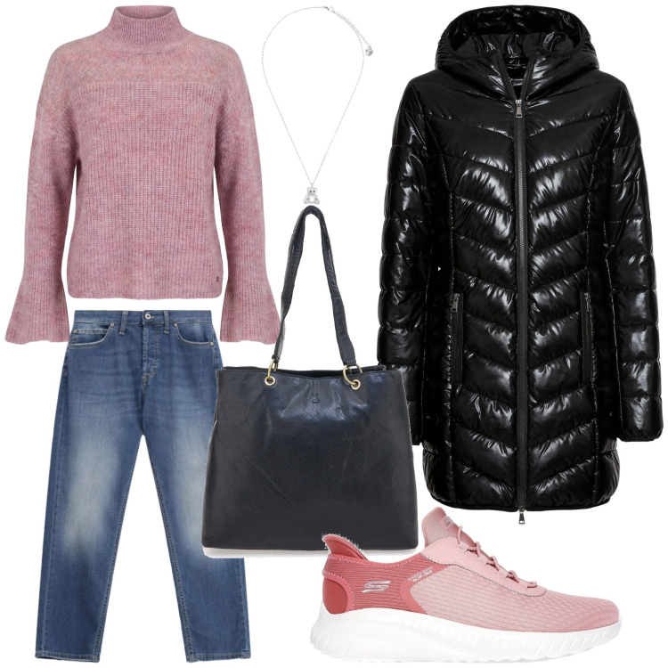 Outfit donna - La maglia pastello. Stile Casual per Tutti i giorni. Abbinamento con giacche, maglieria, jeans dritti, ciondoli, sneakers, shopping bag.