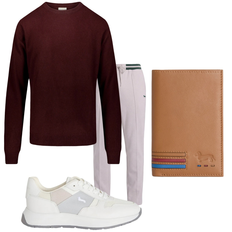 Outfit uomo - Total look #2350317. Stile Casual per Tutti i giorni. Abbinamento con sneakers, portafogli, pantaloni, maglieria.
