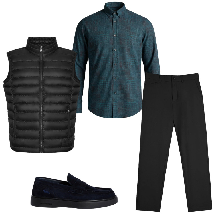 Outfit uomo - Total look #2350404. Stile Trendy per Tutti i giorni. Abbinamento con scarpe stringate, camicie, pantaloni chino, piumini.