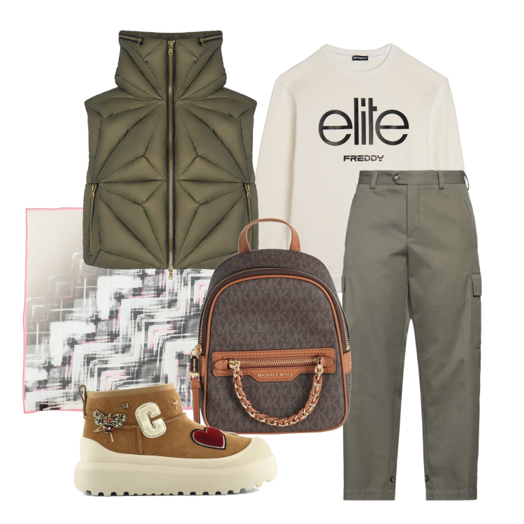 Outfit donna - Marzo. Stile Urban per Tutti i giorni. Abbinamento con pantaloni cargo, zaini, sciarpe, felpe, piumini, stivali.