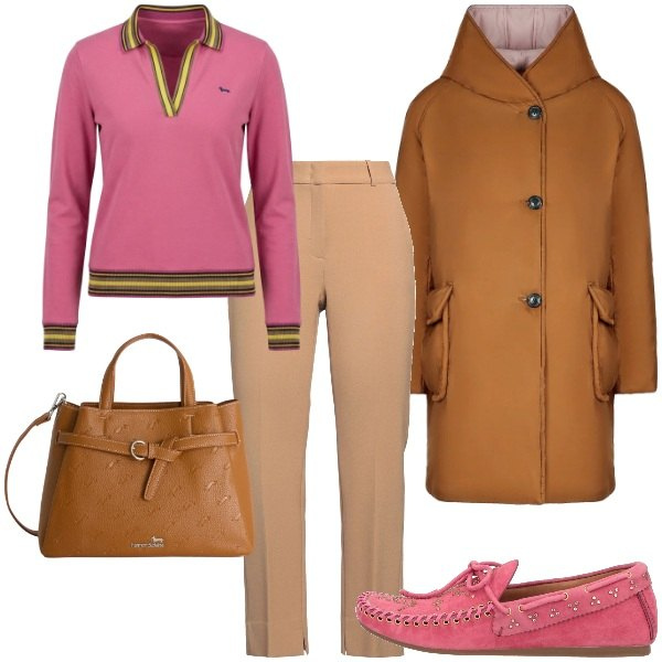 Outfit donna - Gorpcore Metropolitano - @cindyart. Stile Minimal per Tutti i giorni. Abbinamento con pantaloni, mocassini, polo, borse a mano, cappotti.