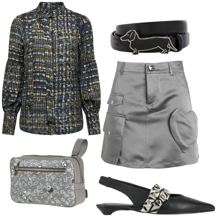 Outfit donna - Total look #2350535. Stile Trendy per Serata fuori. Abbinamento con ballerine, minigonne, marsupi, camicie, cinture.