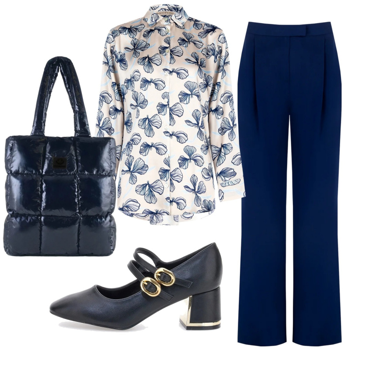 Outfit donna - Total look #2350589. Stile Bon Ton per Ufficio. Abbinamento con camicie, pantaloni, shopping bag, décolleté.