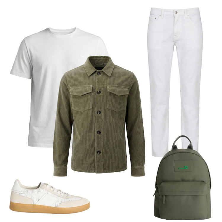 Outfit uomo - Freschezza e Texture. Stile Urban per Tutti i giorni. Abbinamento con sneakers, t-shirt, pantaloni, borse sportive, cappotti.