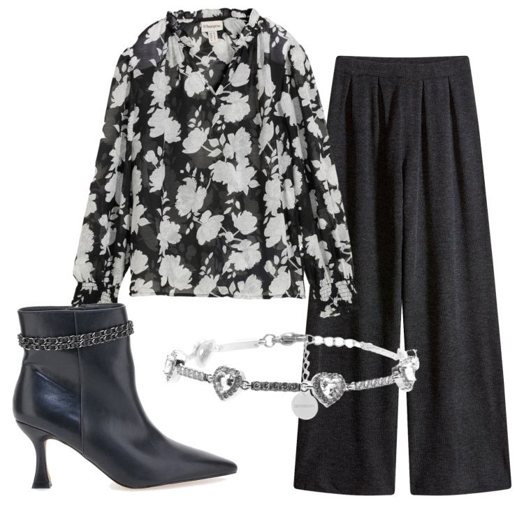 Outfit donna - Total look #2350700. Stile Chic per Serata fuori. Abbinamento con pantaloni, tuniche, braccialetti, stivaletti.