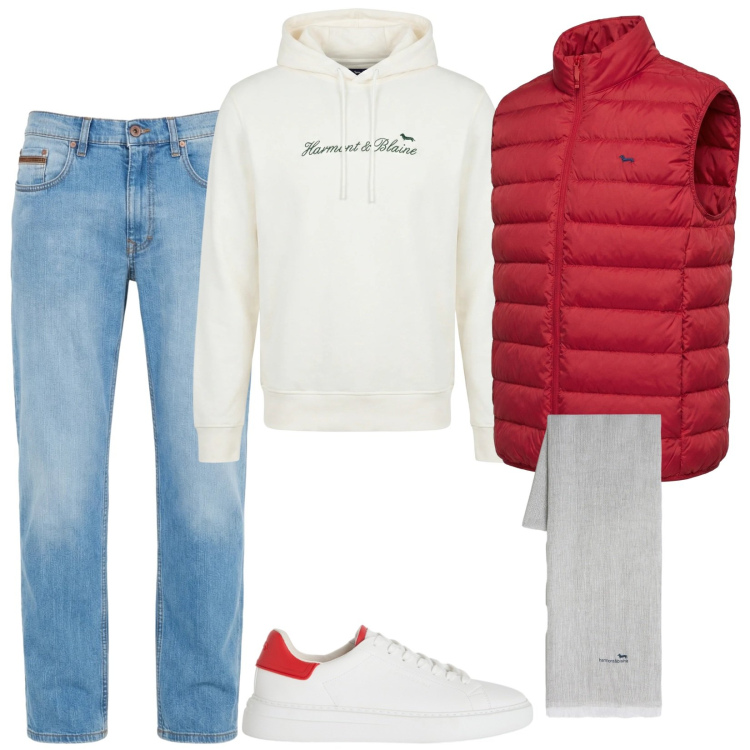 Outfit uomo - Semplice ma di effetto. Stile Casual per Tutti i giorni. Abbinamento con jeans, felpe con cappuccio, sciarpe, piumini, sneakers.