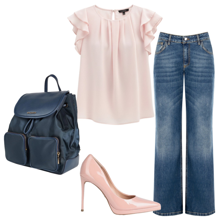 Outfit donna - Total look #2350814. Stile Bon Ton per Serata fuori. Abbinamento con décolleté, zaini, top, jeans.