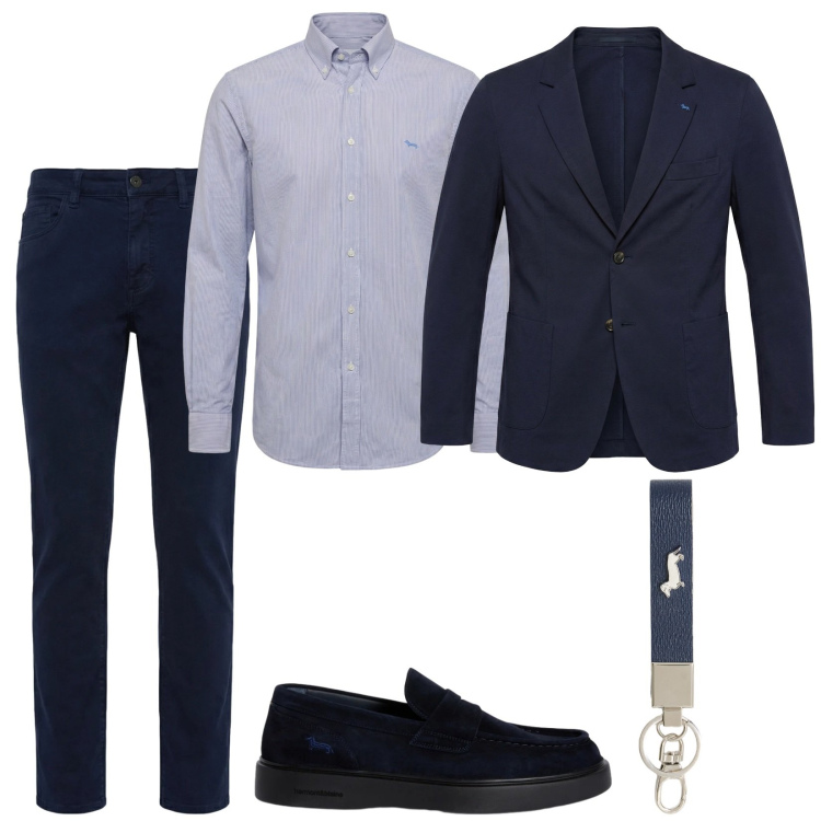 Outfit uomo - Harmont & Blaine. Stile Business/Elegante per Serata speciale. Abbinamento con scarpe stringate, portachiavi, camicie, pantaloni, giacche.