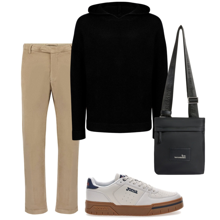 Outfit uomo - Total look #2350992. Stile Urban per Tutti i giorni. Abbinamento con borse sportive, maglieria, pantaloni, sneakers.