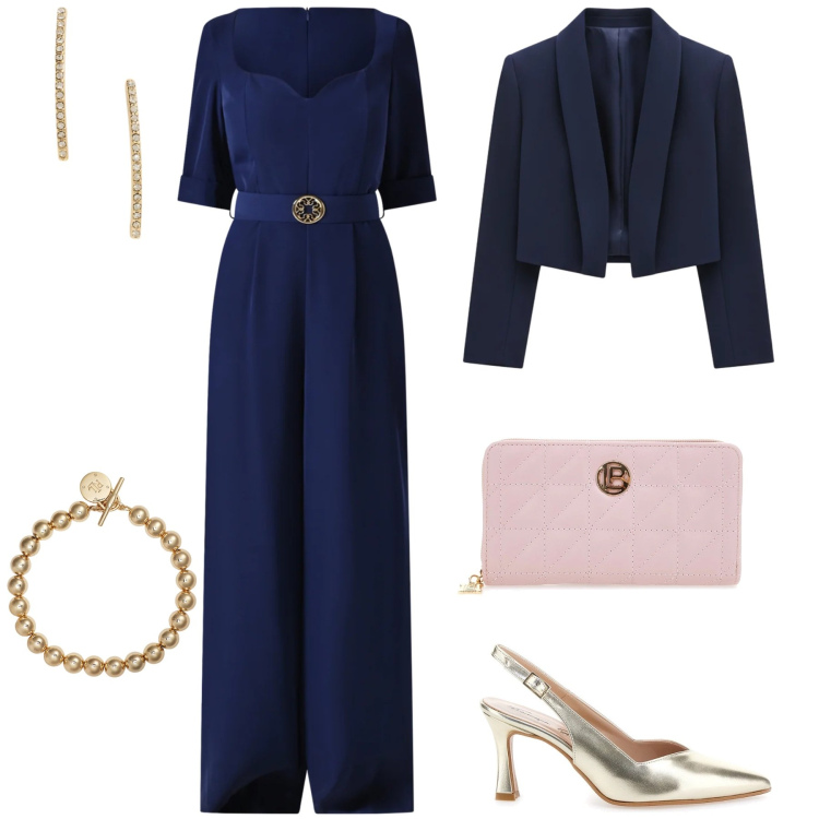 Outfit donna - Total look #2351130. Stile Chic per Cerimonia. Abbinamento con bolero, vestiti chemisier, braccialetti, orecchini, portafogli, décolleté.