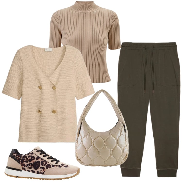 Outfit donna - In relax. Stile Basic per Tutti i giorni. Abbinamento con cardigans, sneakers, pantaloni, pullovers, borse tote.