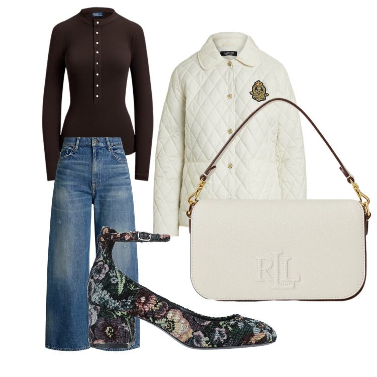 Outfit donna - La ballerina a fantasia. Stile Casual chic per Tutti i giorni. Abbinamento con décolleté, jeans, giacche, borse a spalla, t-shirt.