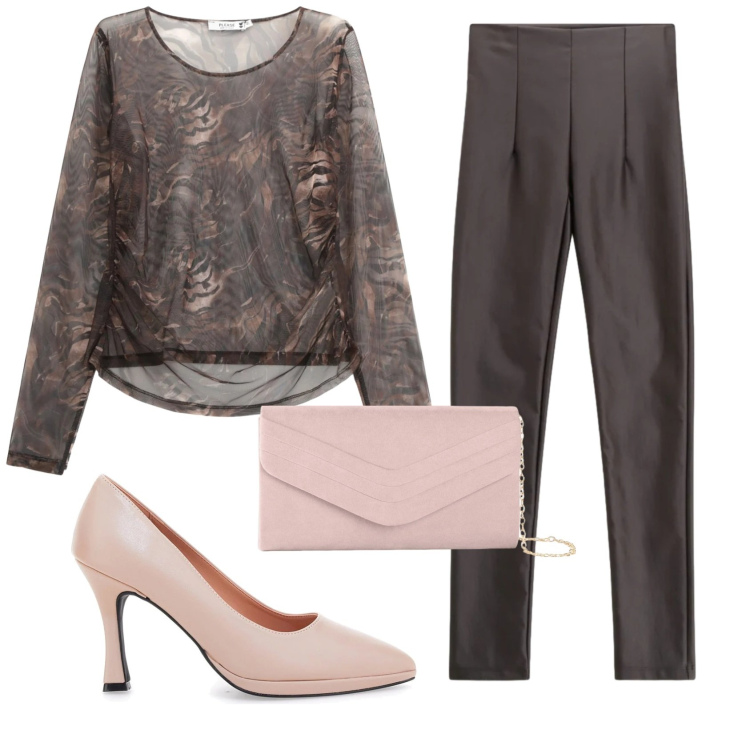 Outfit donna - Total look #2351247. Stile Chic per Serata fuori. Abbinamento con pochette, pantaloni, maglieria, décolleté.