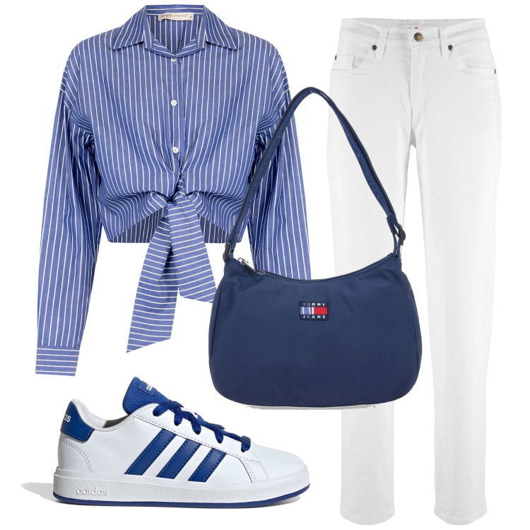 Outfit donna - Total look #2351364. Stile Casual per Tutti i giorni. Abbinamento con jeans mom, camicie, borse a spalla, sneakers.