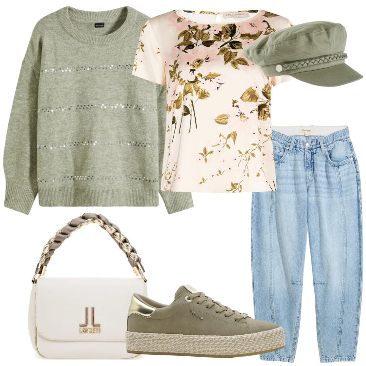 Outfit donna - Tutti i giorni. Stile Urban per Tutti i giorni. Abbinamento con jeans, maglieria, cappelli, sneakers, bluse, borse a tracolla.