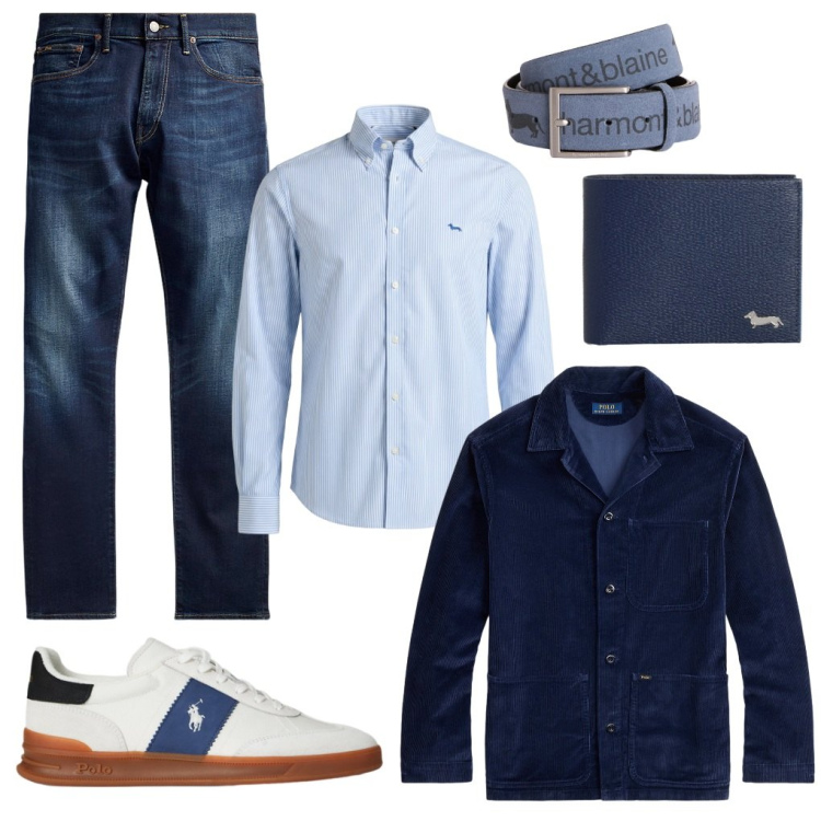 Outfit uomo - Achille: tutto molto bello!. Stile Casual per Ufficio. Abbinamento con cinture, portafogli, camicie, giacche, jeans, sneakers.