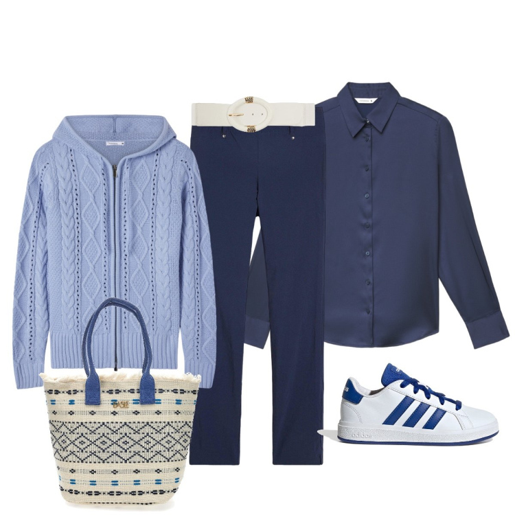 Outfit donna - Voglia di cambiamento…. Stile Casual chic per Tutti i giorni. Abbinamento con pantaloni, cinture, camicie, cardigans, sneakers, borse a mano.