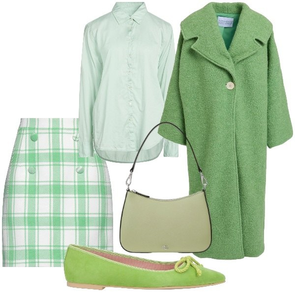 Outfit donna - Il potere dei colori pastello - FDCI. Stile Bon Ton per Ufficio. Abbinamento con cappotti, minigonne, ballerine, camicie, borse a spalla.