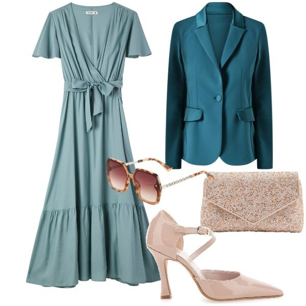 Outfit donna - Il potere dei colori pastello - FDCI. Stile Vintage retrò per Cerimonia. Abbinamento con occhiali da sole, vestiti lunghi, pochette, blazer, décolleté.
