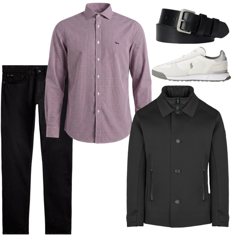 Outfit uomo - Dall\'ufficio all\'aperitivo. Stile Trendy per Tutti i giorni. Abbinamento con camicie, giacche, cinture, jeans, sneakers.