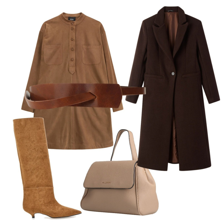 Outfit donna - Total look #2351892. Stile Urban per Tutti i giorni. Abbinamento con zaini, cappotti, vestiti corti, cinture, stivali.