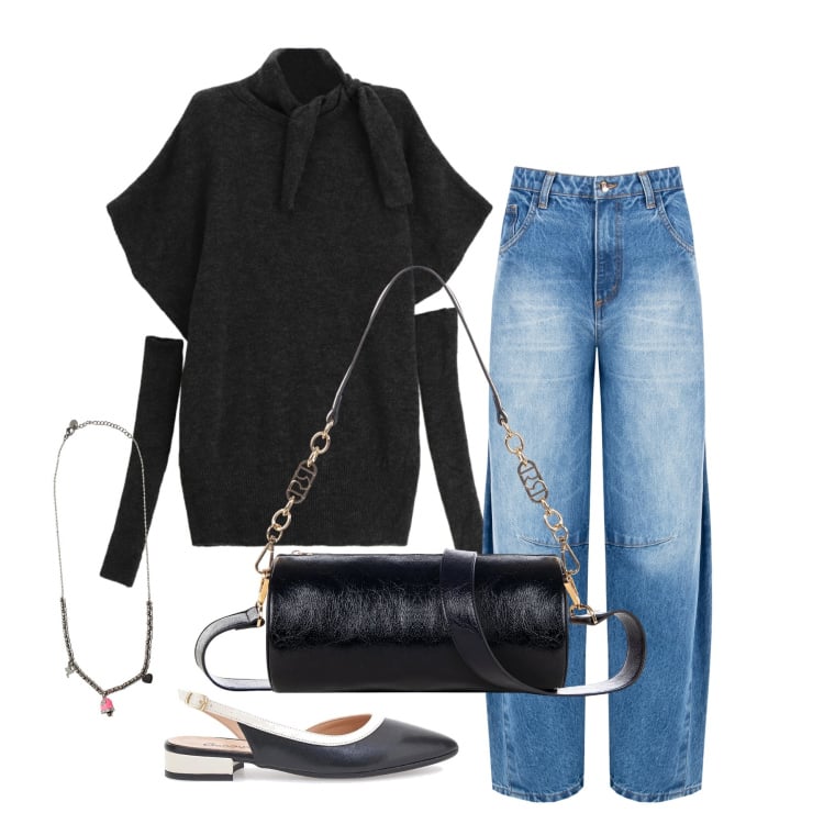 Outfit donna - Marzo. Stile Trendy per Tutti i giorni. Abbinamento con borse a mano, jeans, vestiti lunghi, ciondoli, ballerine.