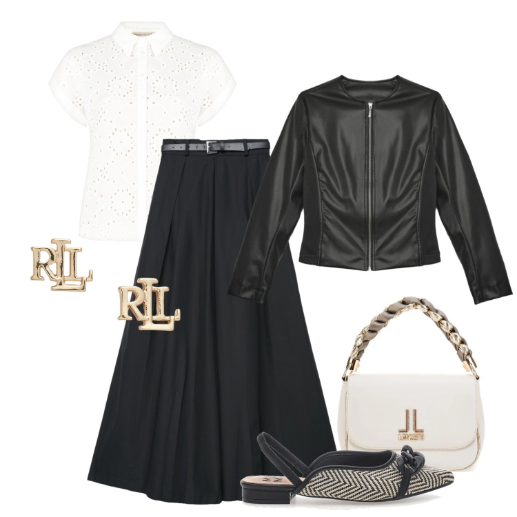 Outfit donna - Leggera e luminosa. Stile Casual chic per Tutti i giorni. Abbinamento con pantaloni, giacche, camicie a manica corta, orecchini, borse a tracolla, ballerine.