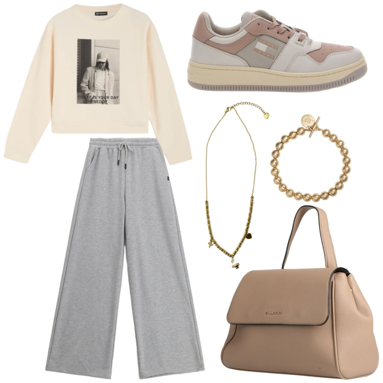 Outfit donna - Gorpcore Metropolitano - @cindyart. Stile Sporty chic per Tutti i giorni. Abbinamento con zaini, felpe, ciondoli, pantaloni, braccialetti, sneakers.