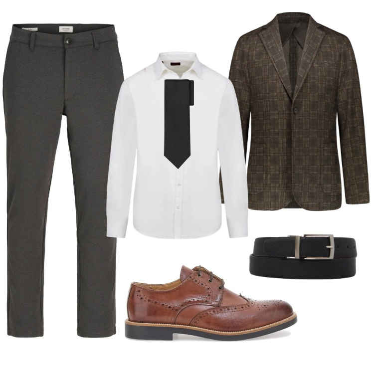 Outfit uomo - Daniel: il testimone.. Stile Business/Elegante per Cerimonia. Abbinamento con pantaloni chino, giacche, cinture, camicie, scarpe stringate, cravatte.