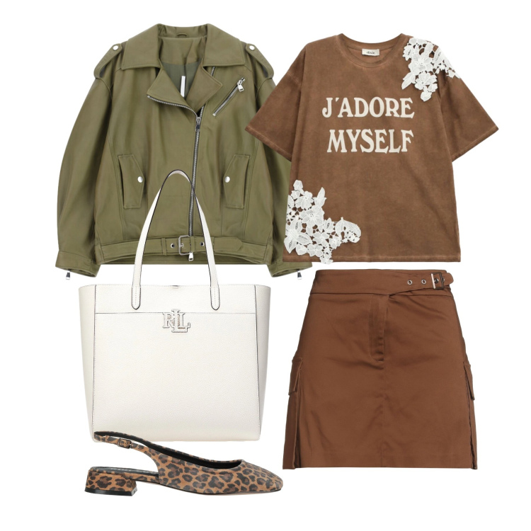 Outfit donna - Marzo. Stile Trendy per Tutti i giorni. Abbinamento con minigonne, ballerine, giacche, t-shirt, borse tote.