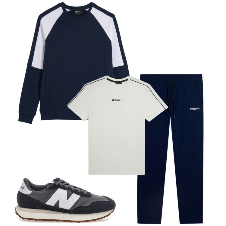 Outfit uomo - Total look #2352930. Stile Urban per Sport. Abbinamento con felpe, t-shirt sportive, pantaloni sportivi, sneakers.