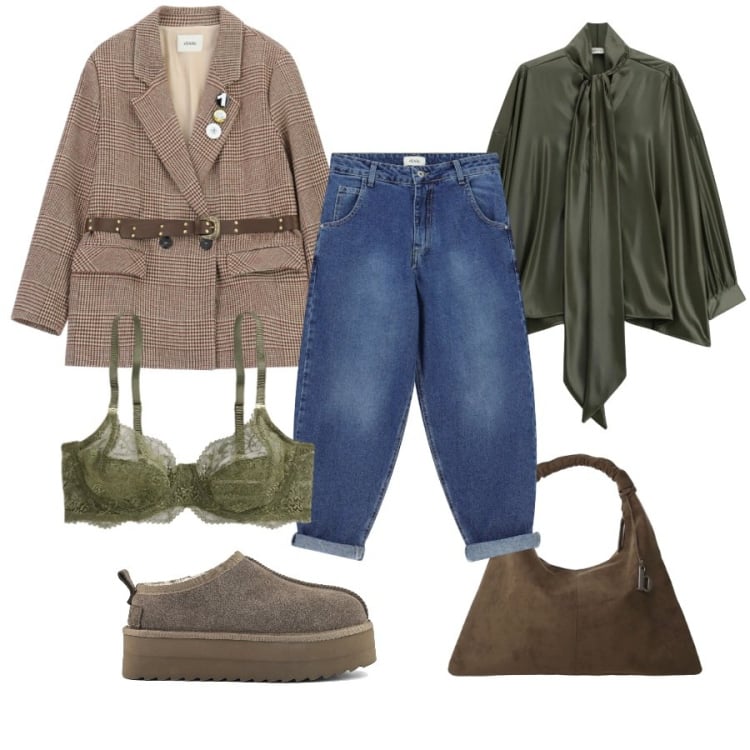 Outfit donna - Total look #2353091. Abbinamento con reggiseni, jeans, cappotti, camicie, blazer, sabot.