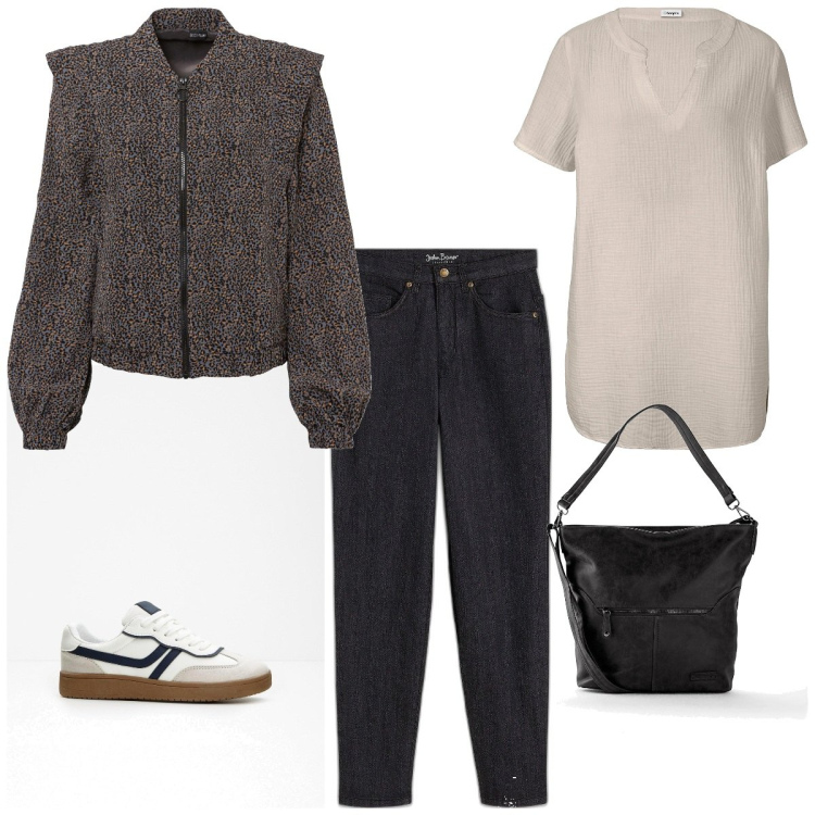 Outfit femme - Mars. Style Urban pour Tous les jours. Assortir avec tuniques, jeans mom, pulls, sacs à main, sneakers.