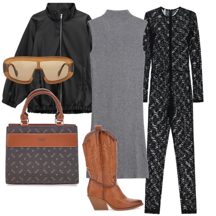 Outfit donna - Marzo. Stile Trendy per Tutti i giorni. Abbinamento con tute, occhiali da sole, vestiti midi/longuette, blazer, borse a mano, stivaletti.
