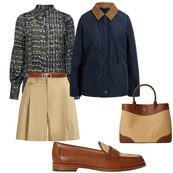 Outfit donna - con gli short. Stile Casual chic per Tutti i giorni. Abbinamento con camicie, cinture, giacche, mocassini, bermuda, borse a mano.